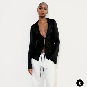 zara satin blouse
